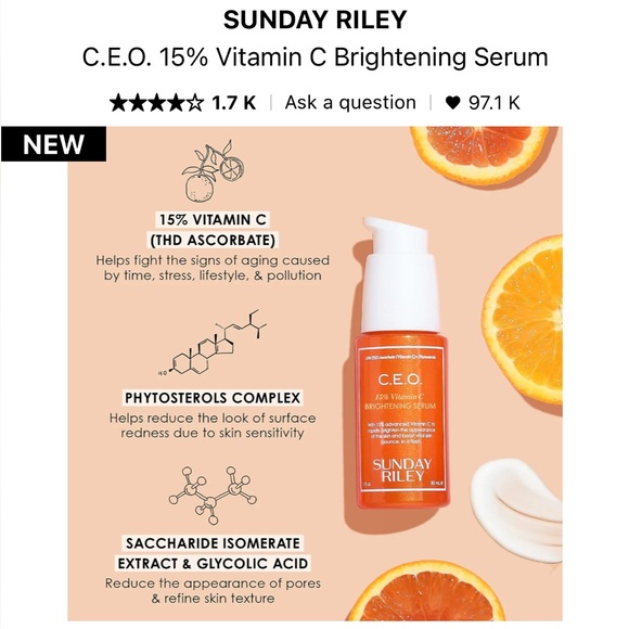Sunday Riley mini 15% vitamin c brightening serum - Picture 2 of 3
